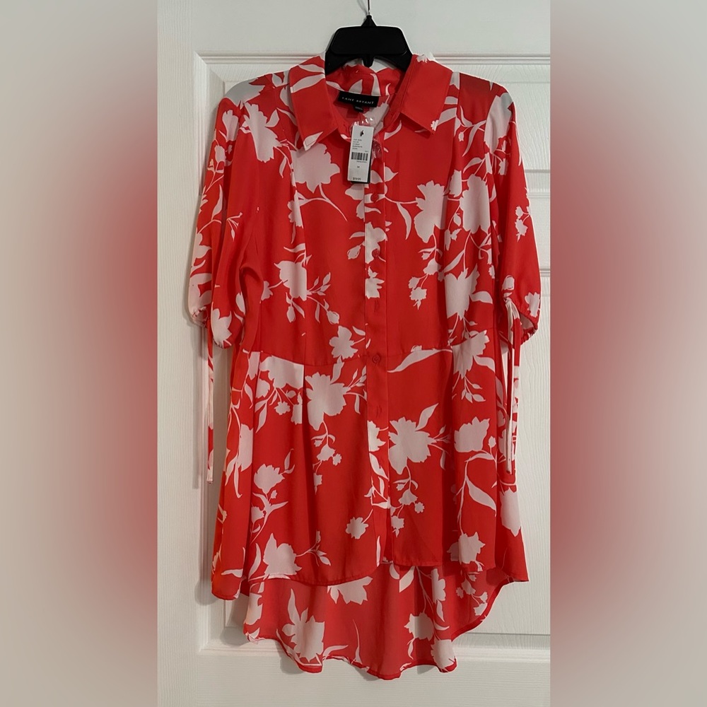 NWT Lane Bryant‎ Women’s button down high-low floral shirt - Size 14